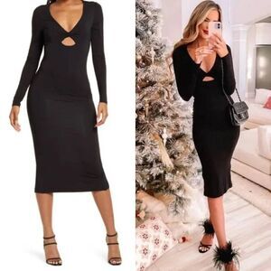 Good American Twist Peek A Boo Dress 3, L NWT